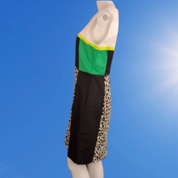 NWT! Calvin Klein Leopard Print Color Block Dress - Picture 5 of 15